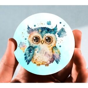 Set of 2 Car Coasters, Owl‎ 6 Car Coaster, Neoprene Car Coaster